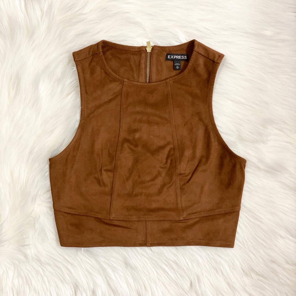 Express Suede Crop Top